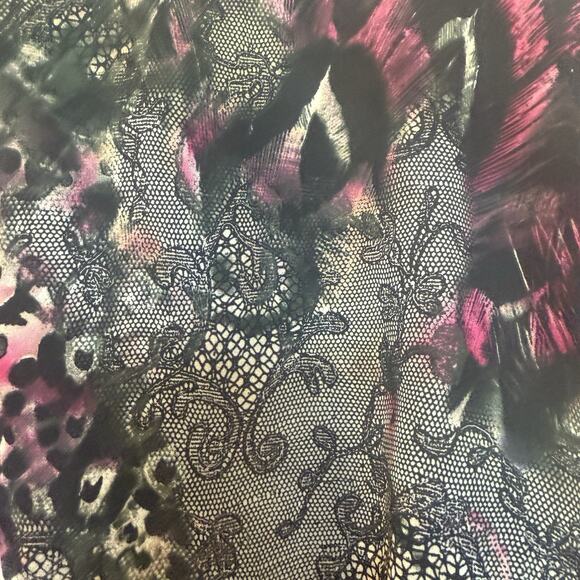 West Kei Vintage Y2K Womens Sheer Paisley Lace Flutter Blouse Size L Whimsygoth - Picture 7 of 11